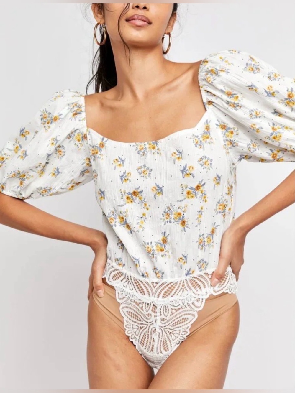 Intimately Free People Angela Floral-Print Bodysuit